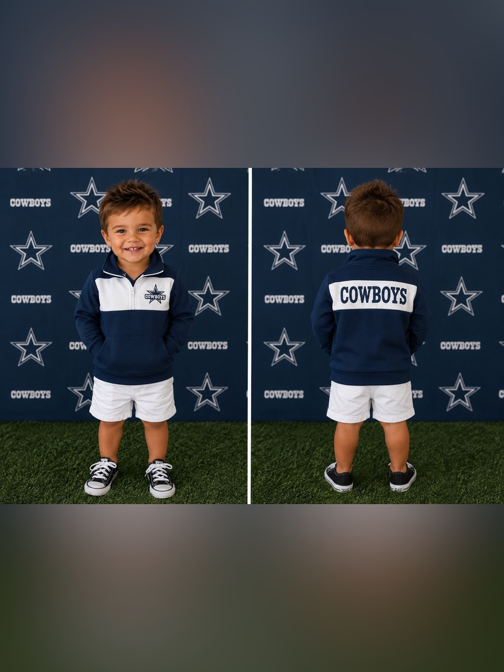 BRAND NEW WITH TAGS Kids Dallas Cowboys Quarter Zip Pullover